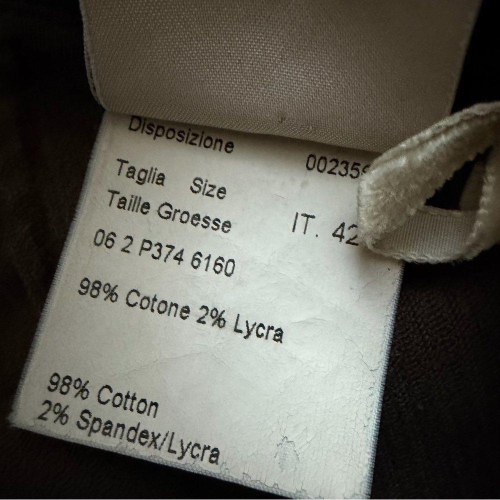 Piazza Sempion Sophia Brown Corduroy Pants Size IT 42 Women’s 6/8 Straight Leg - Picture 8 of 8